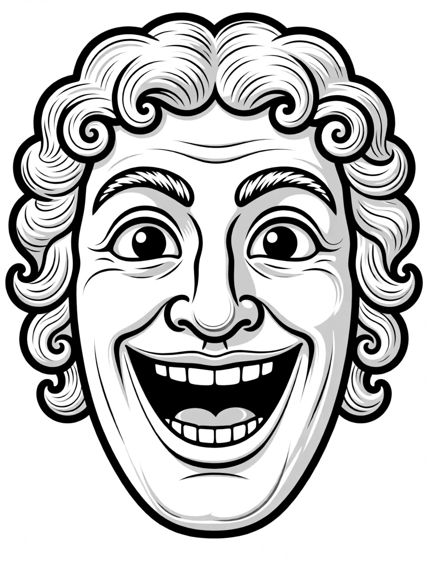 A Greek comedy mask