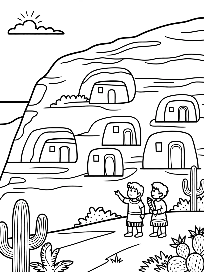 A Native American cliff dwelling