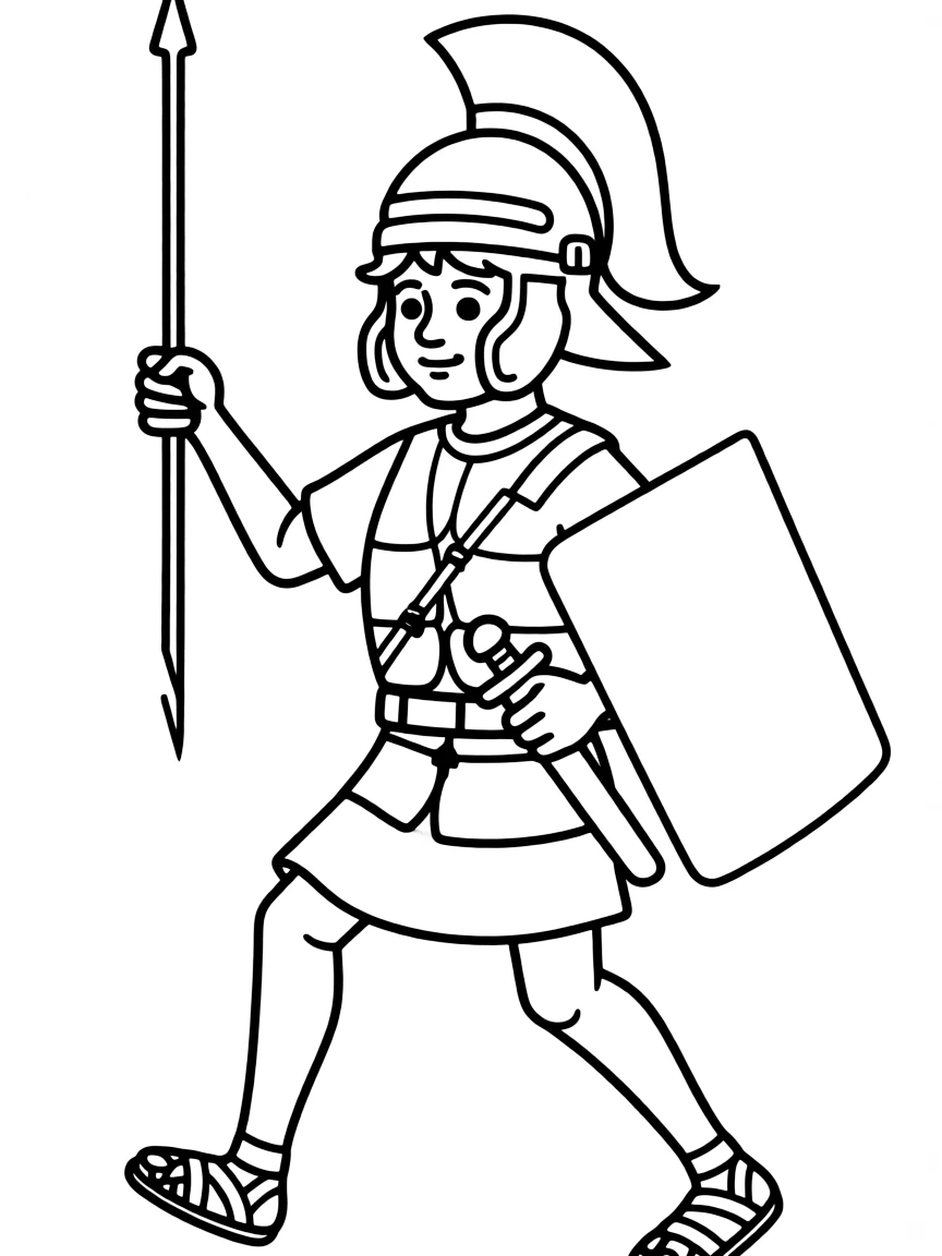 A Roman soldier marching