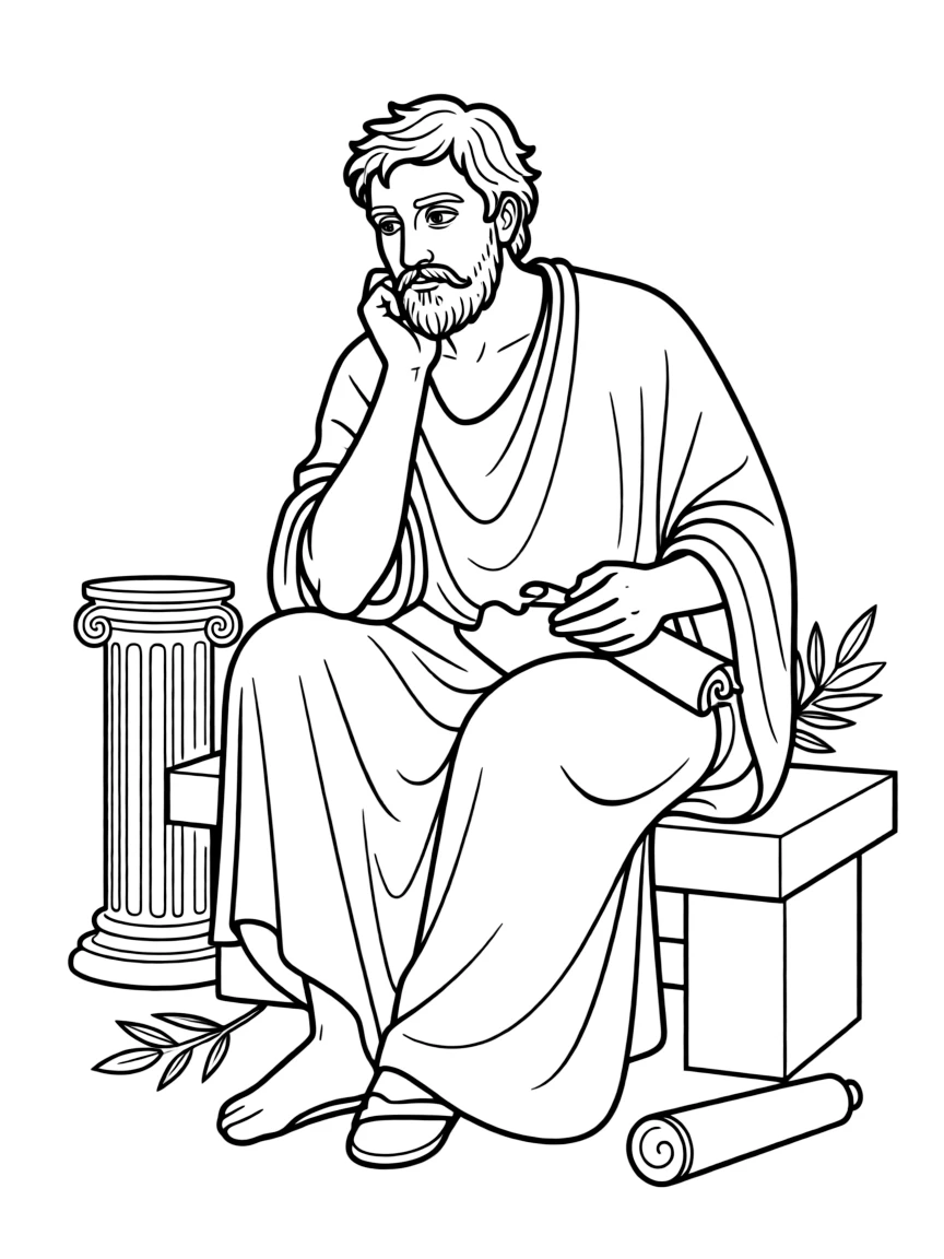 A Greek philosopher thinking