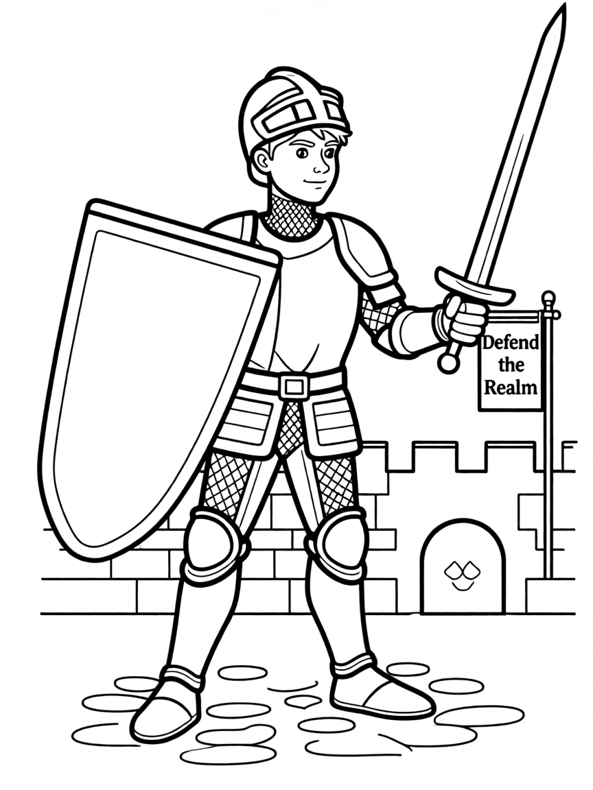 A knight defending