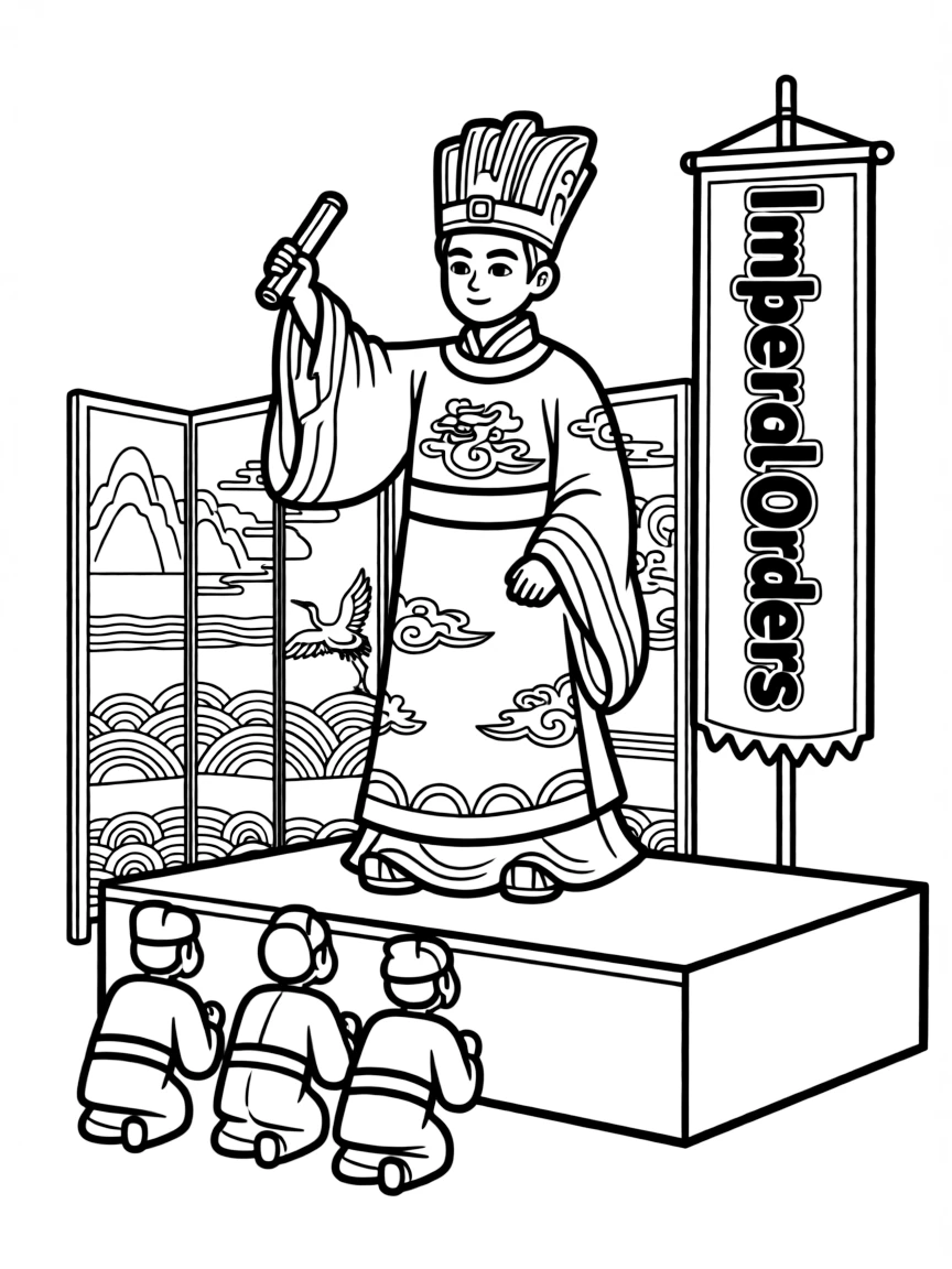 A Chinese emperor giving orders