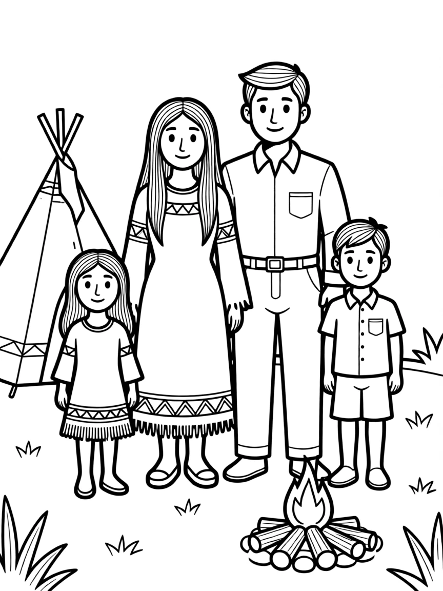 A Native American family