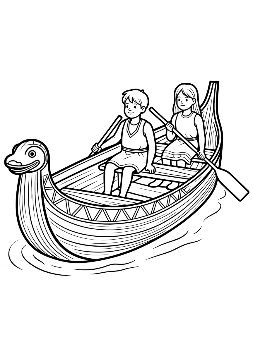 A Mayan canoe