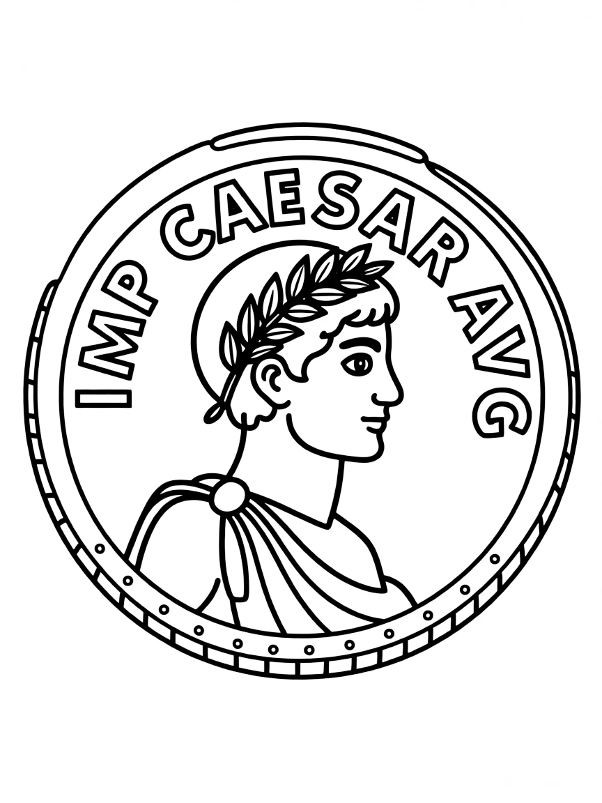 A Roman coin with an emperor's face