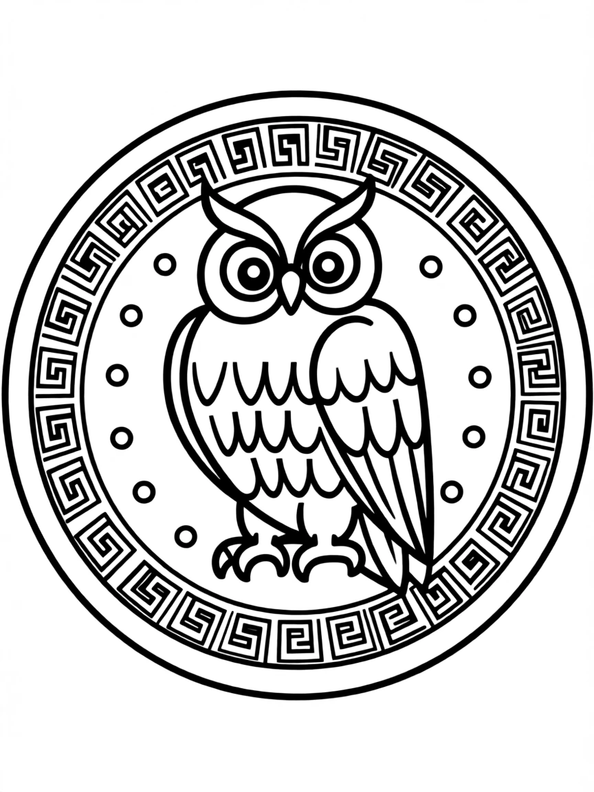 A Greek coin with an owl