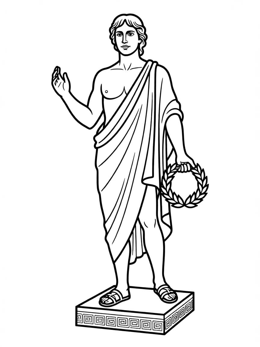 A Greek statue of a god