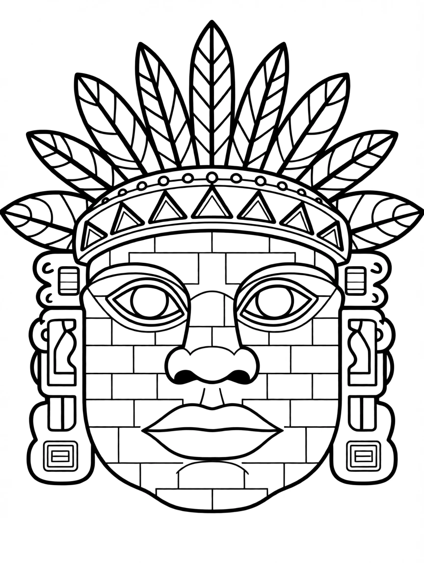 An Aztec stone head