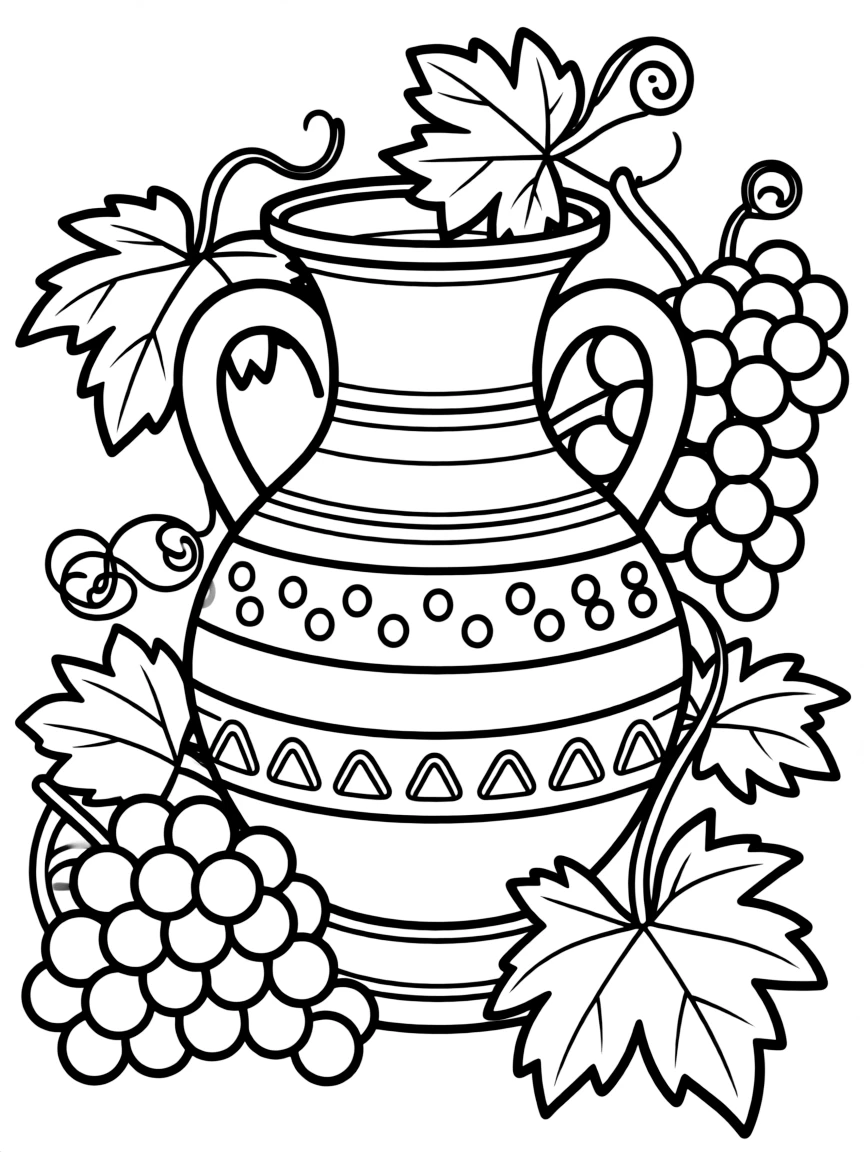 A Roman pottery with grapes