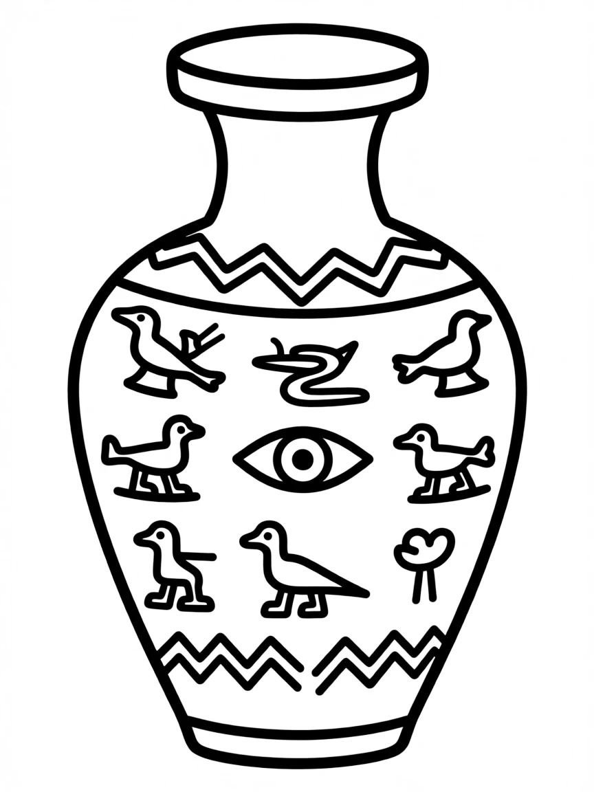 An Egyptian pottery with hieroglyphs