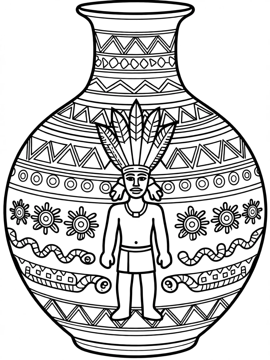An Aztec pottery with a god