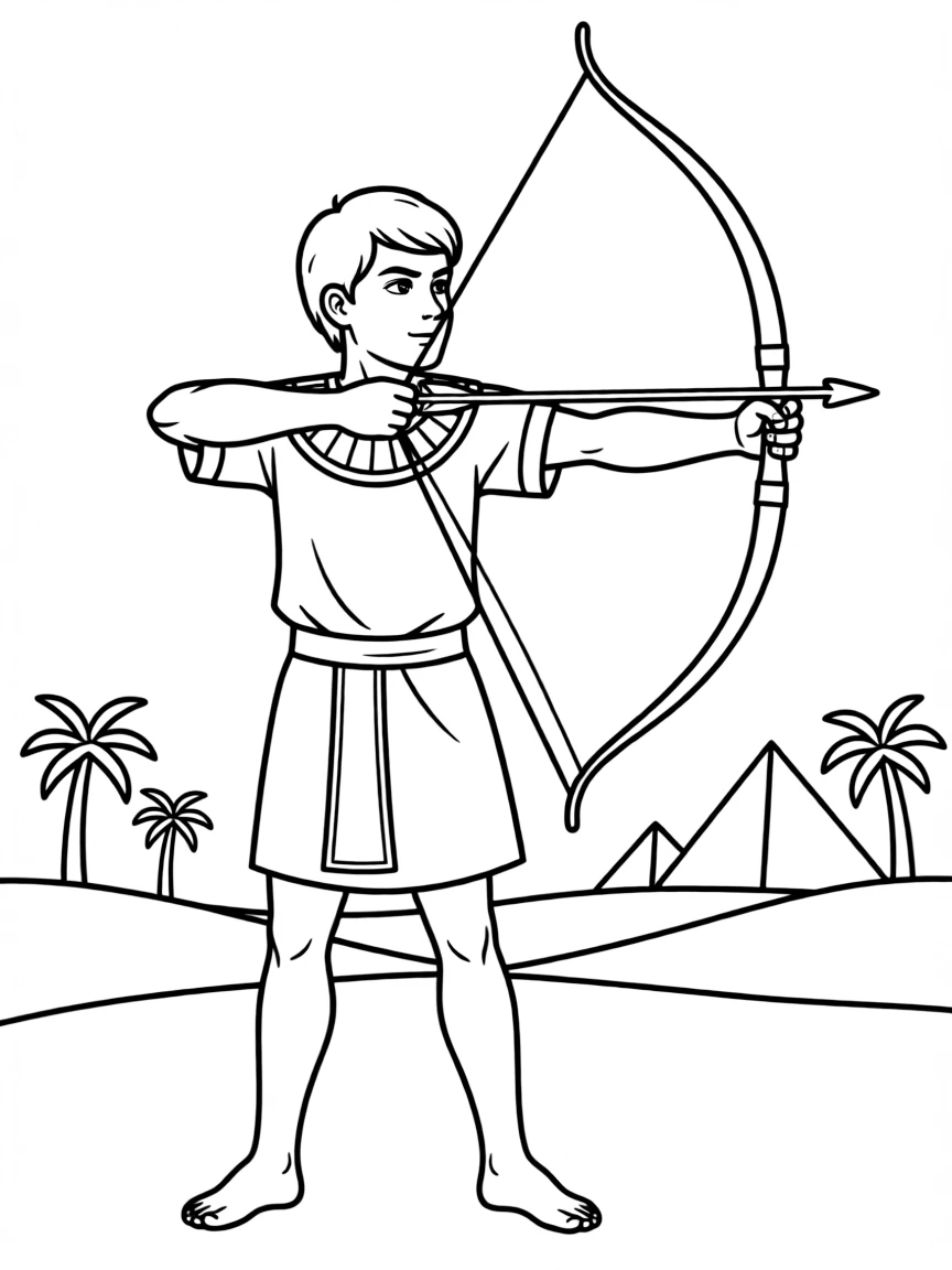 An Egyptian warrior with a bow