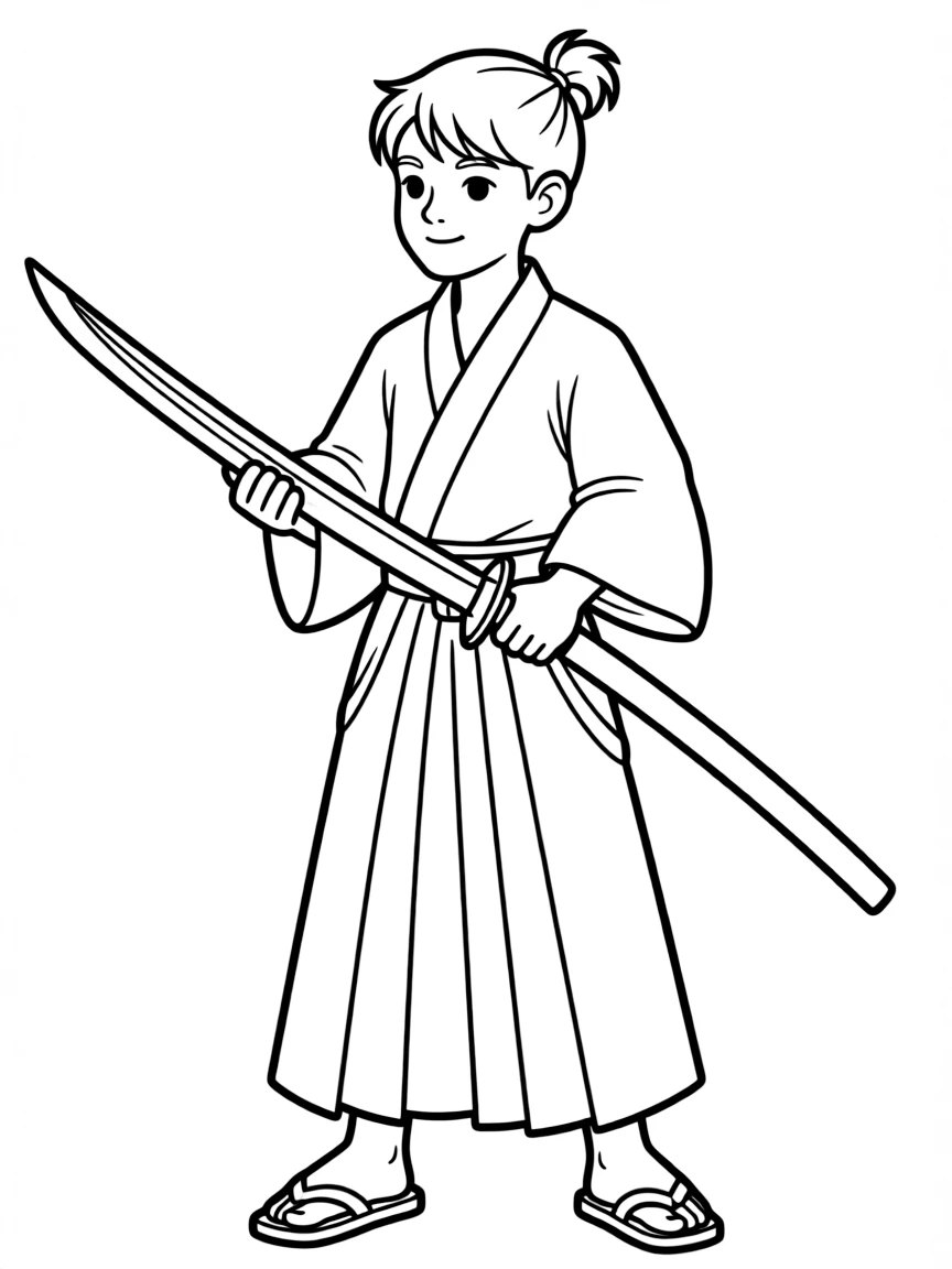 A samurai with a katana
