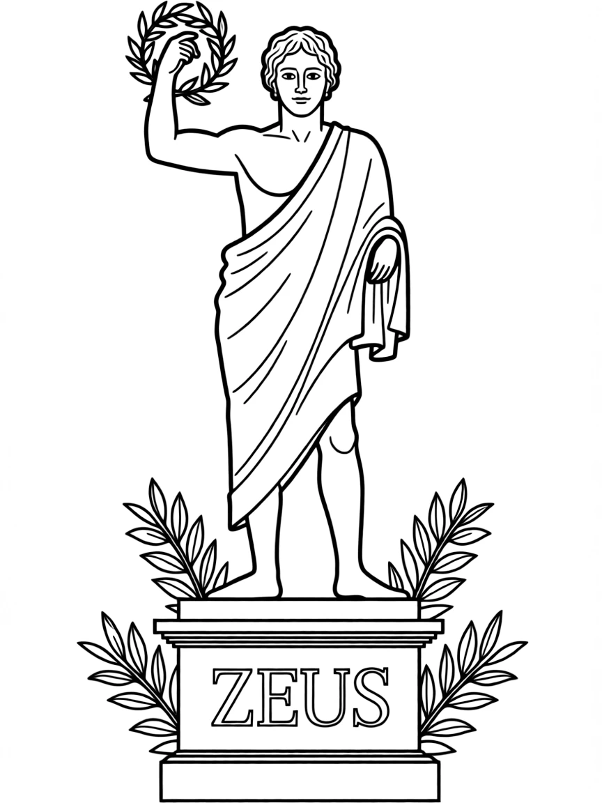A Greek god statue