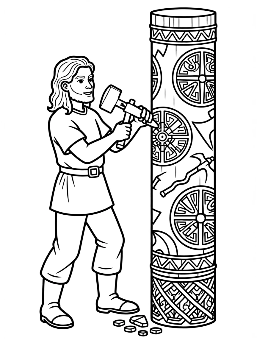 A Viking god carving