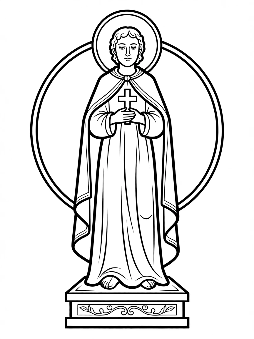 A medieval saint statue