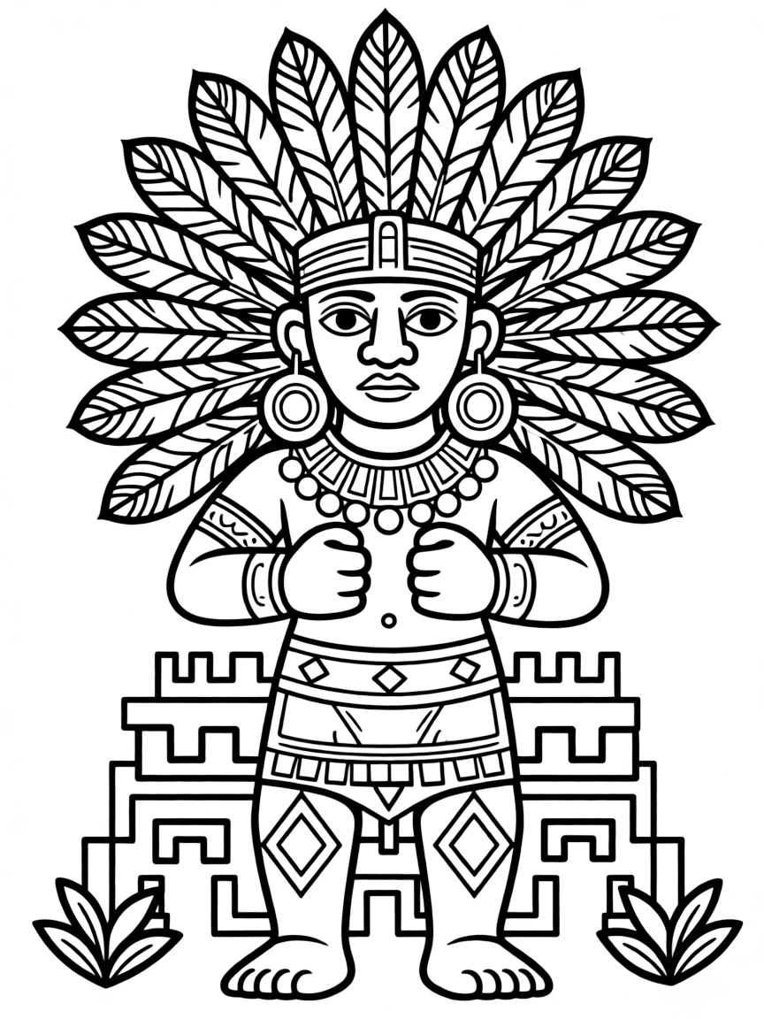 An Aztec god statue