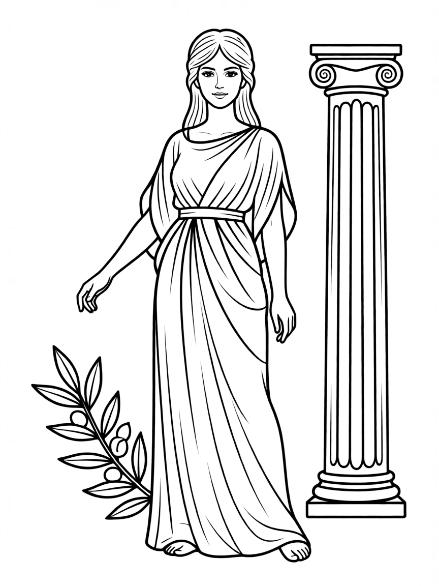 A Greek woman with a peplos
