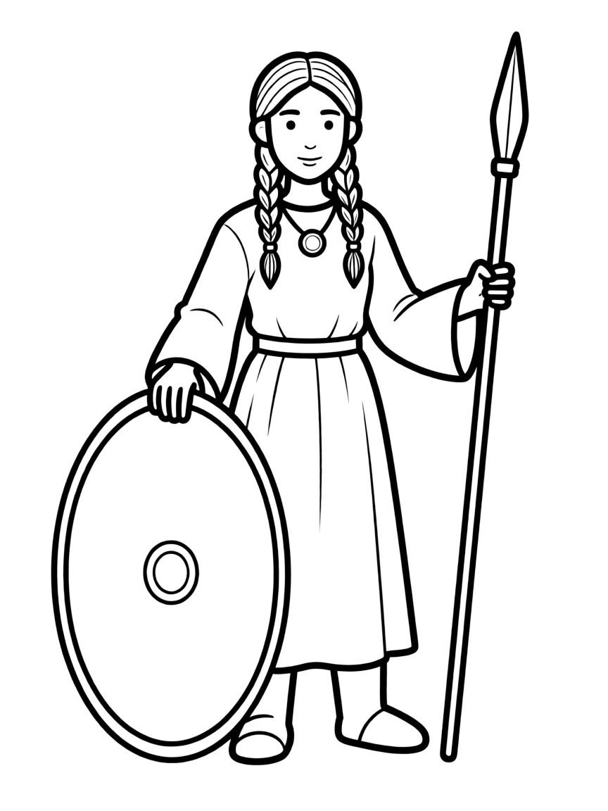 A Viking woman with braids