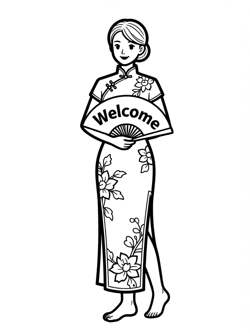 A Chinese woman with a qipao