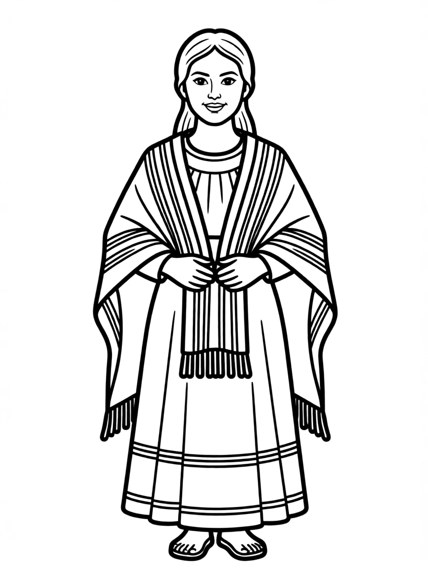 An Aztec woman with a rebozo