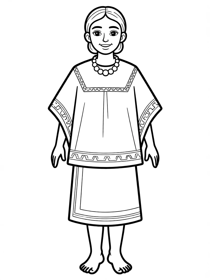 A Mayan woman with a huipil