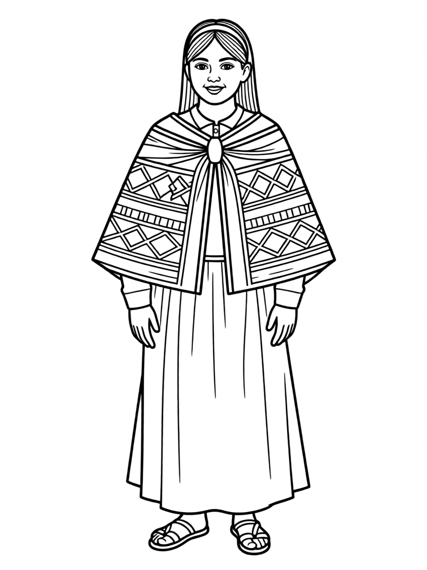An Inca woman with a manta