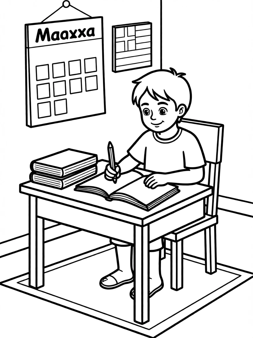 A Greek child learning