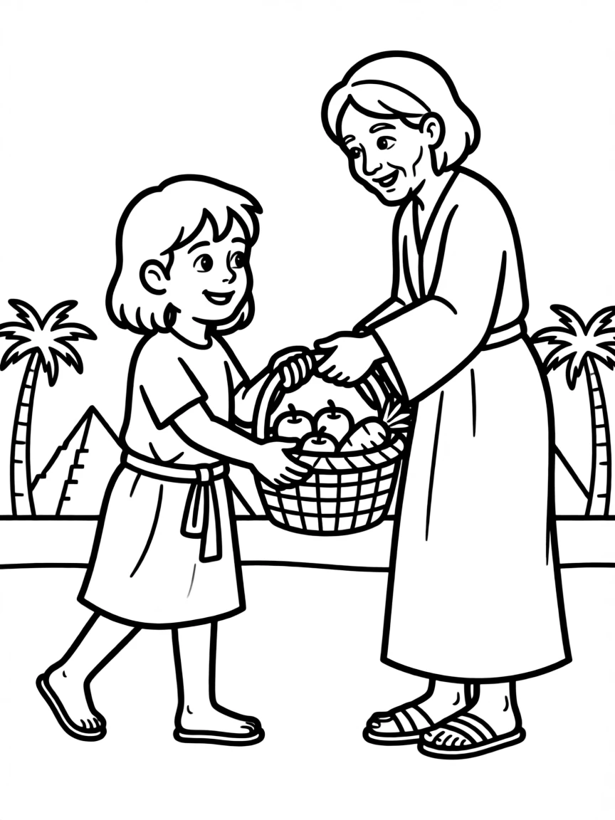 An Egyptian child helping