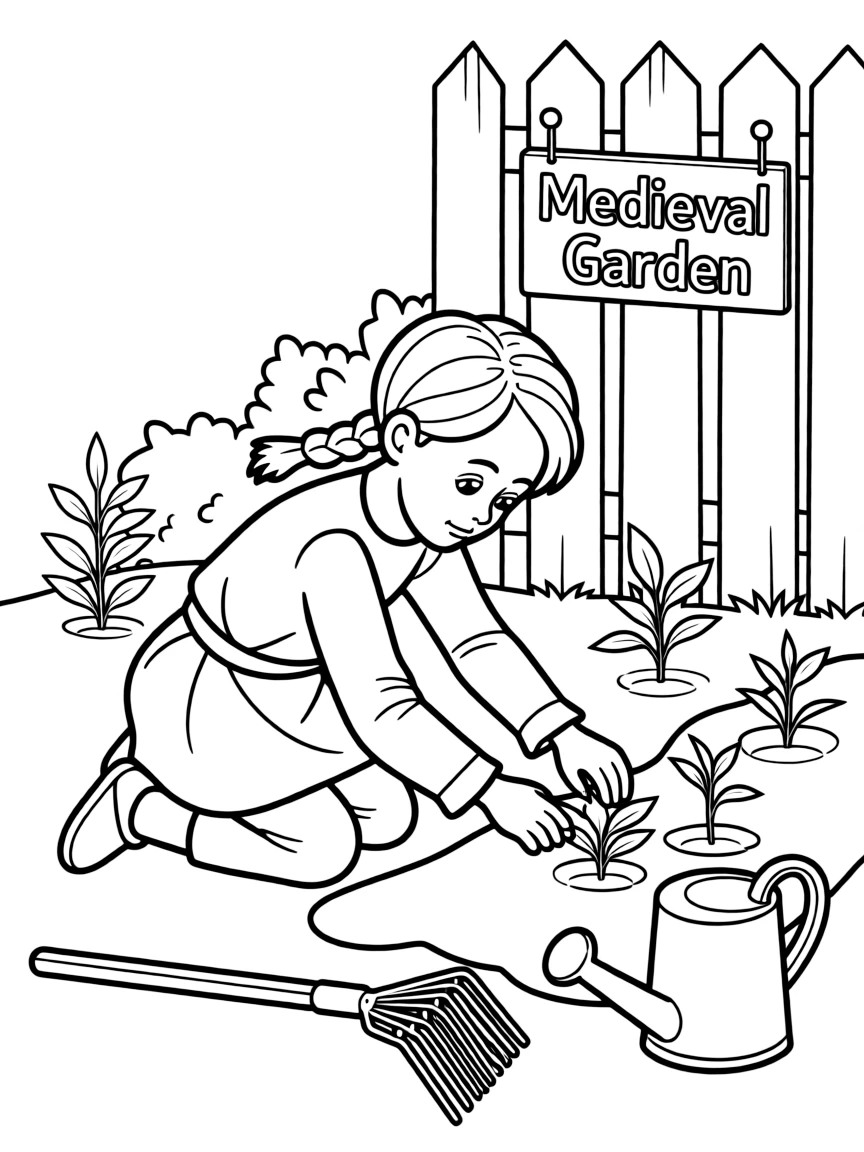 A medieval child working