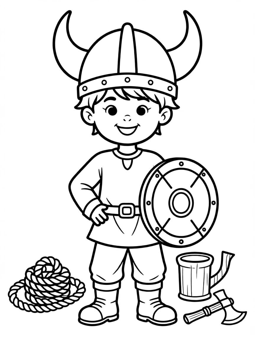 A Viking's horned helmet