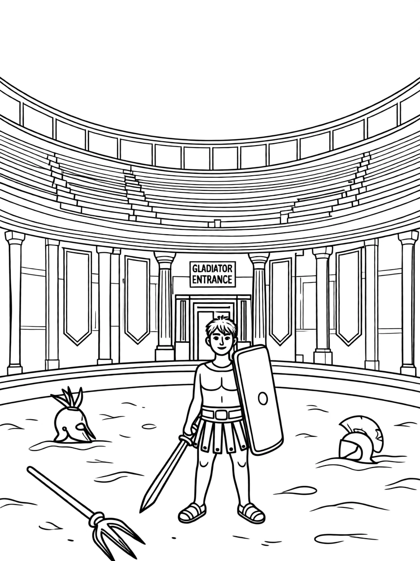 A Roman gladiator's arena