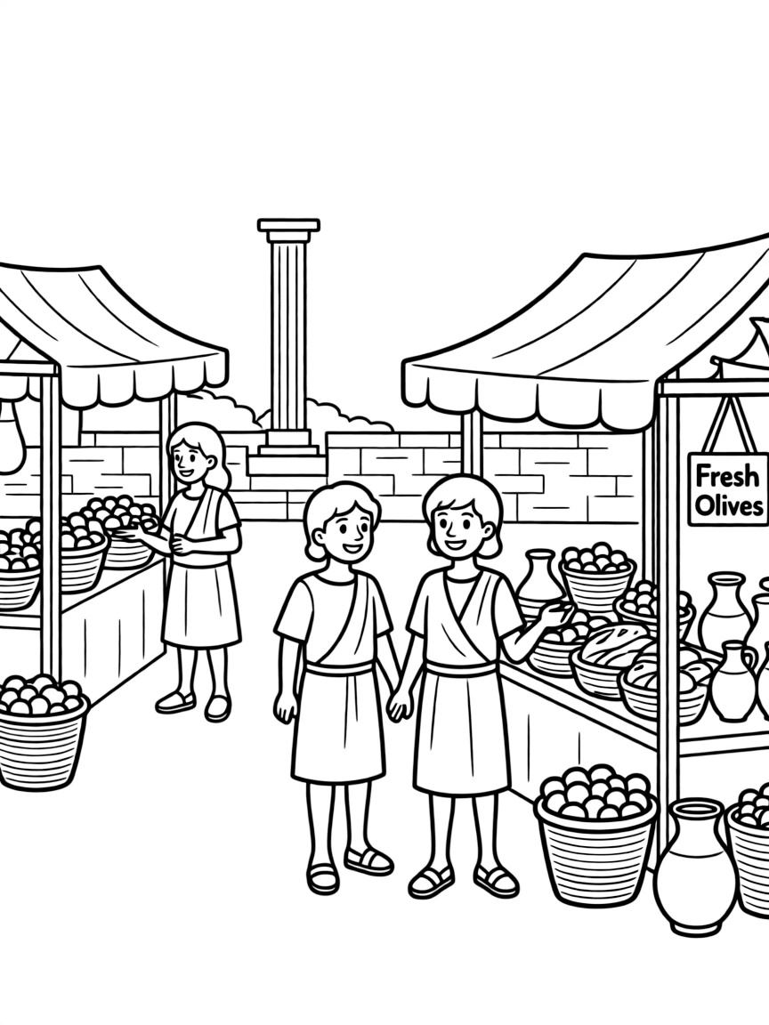 A Greek agora marketplace
