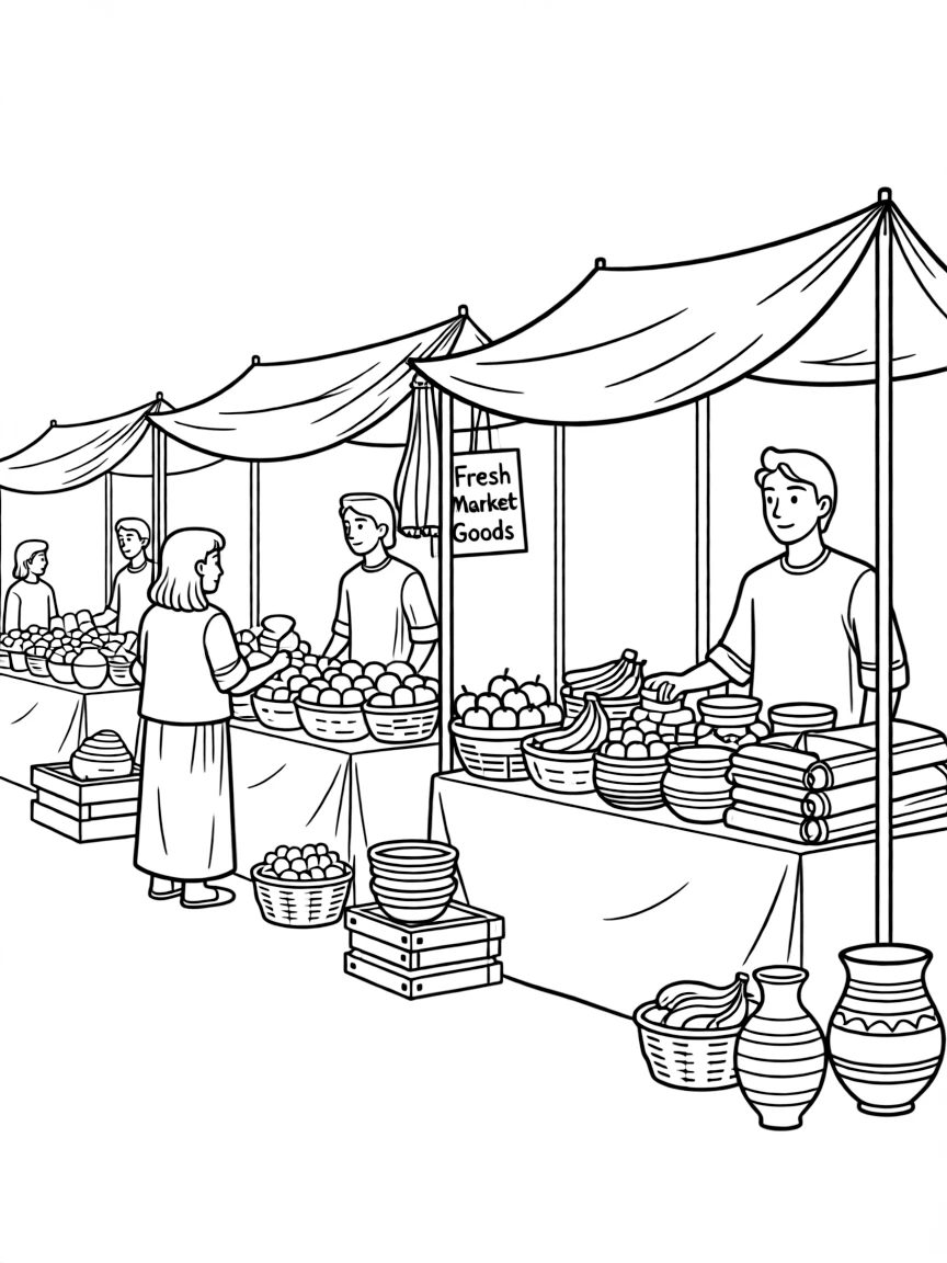 An Egyptian market with vendors