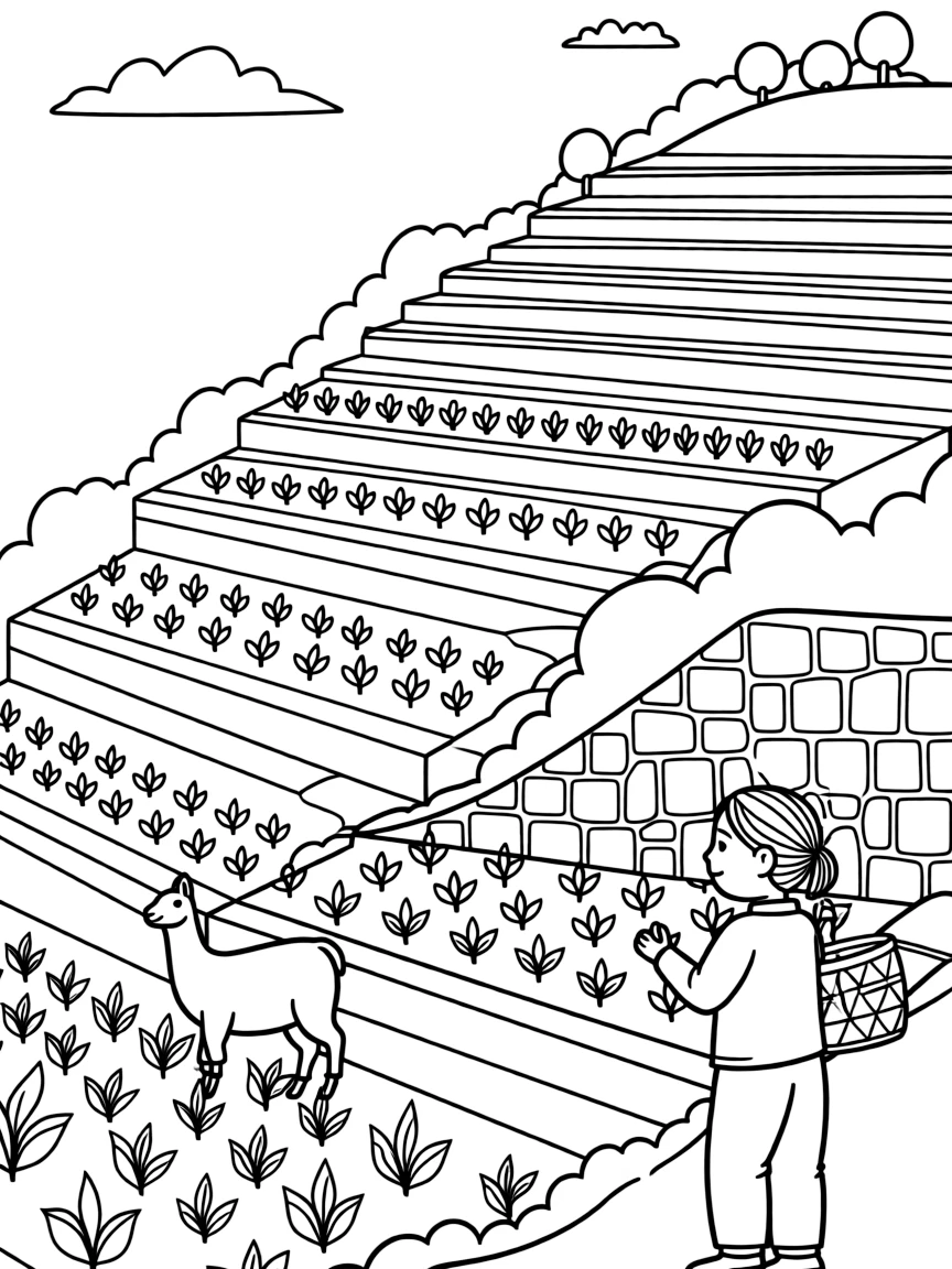 An Inca mountain terrace farm