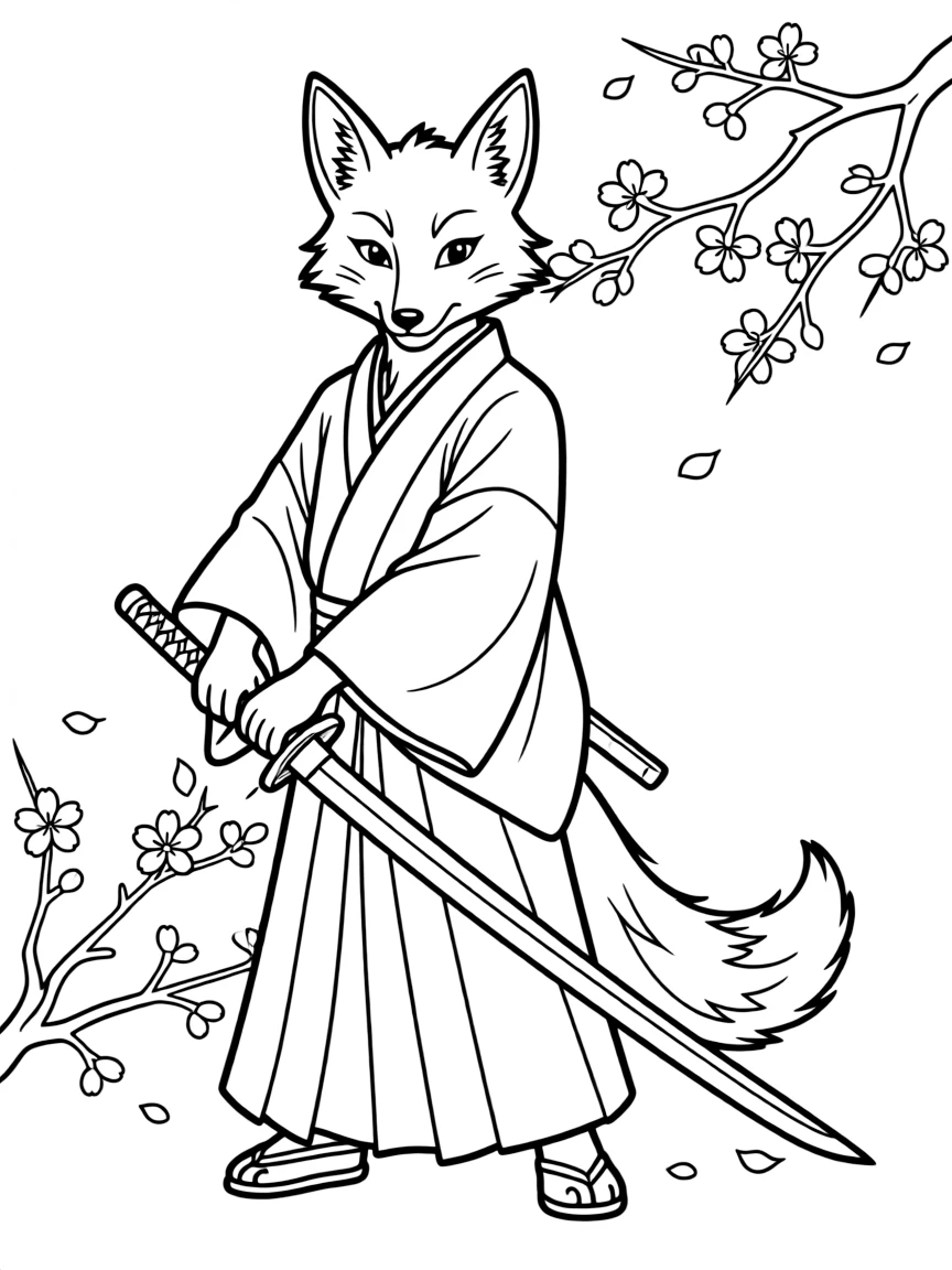 A samurai fox spirit