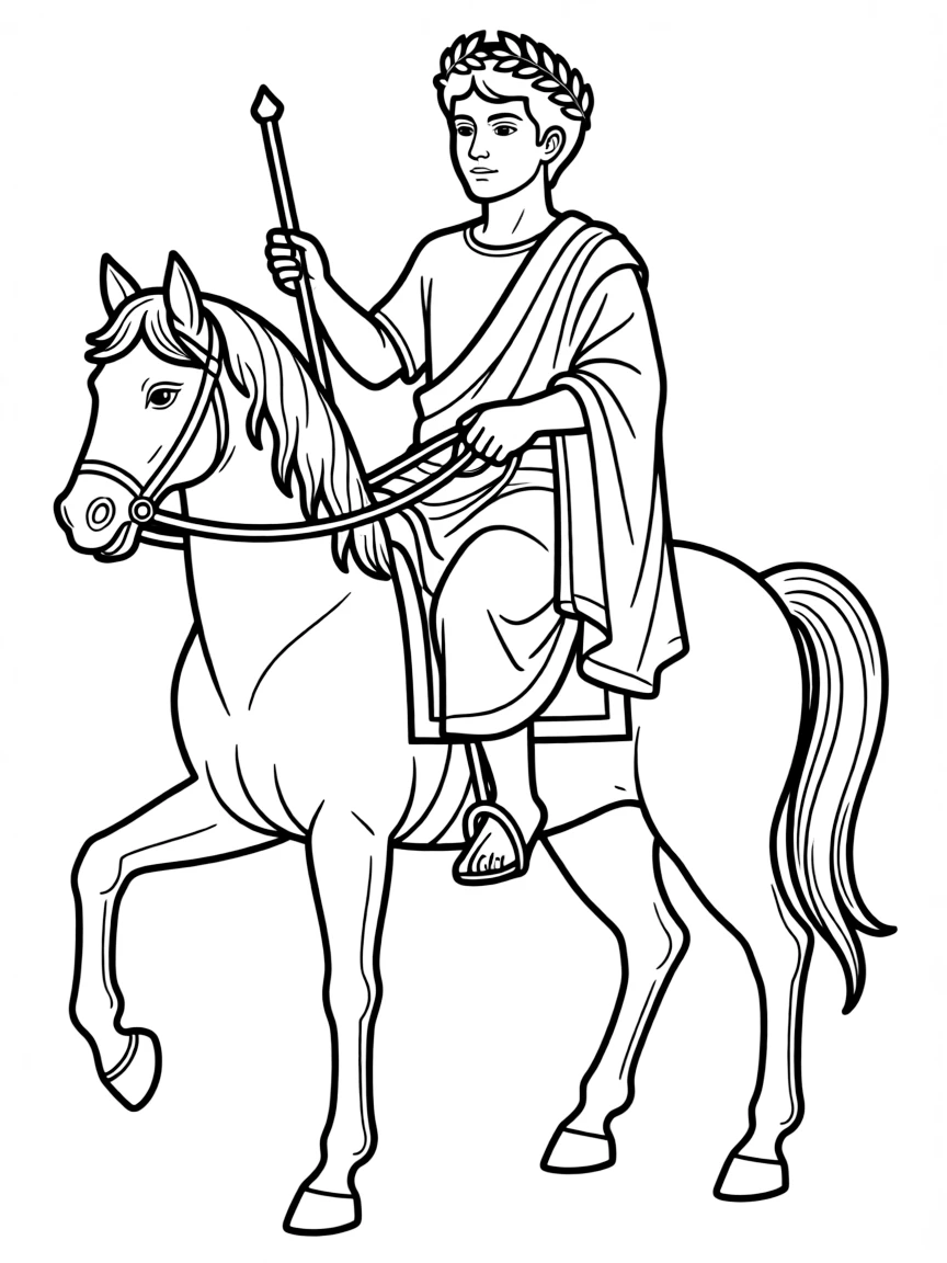 A Roman emperor on a horse