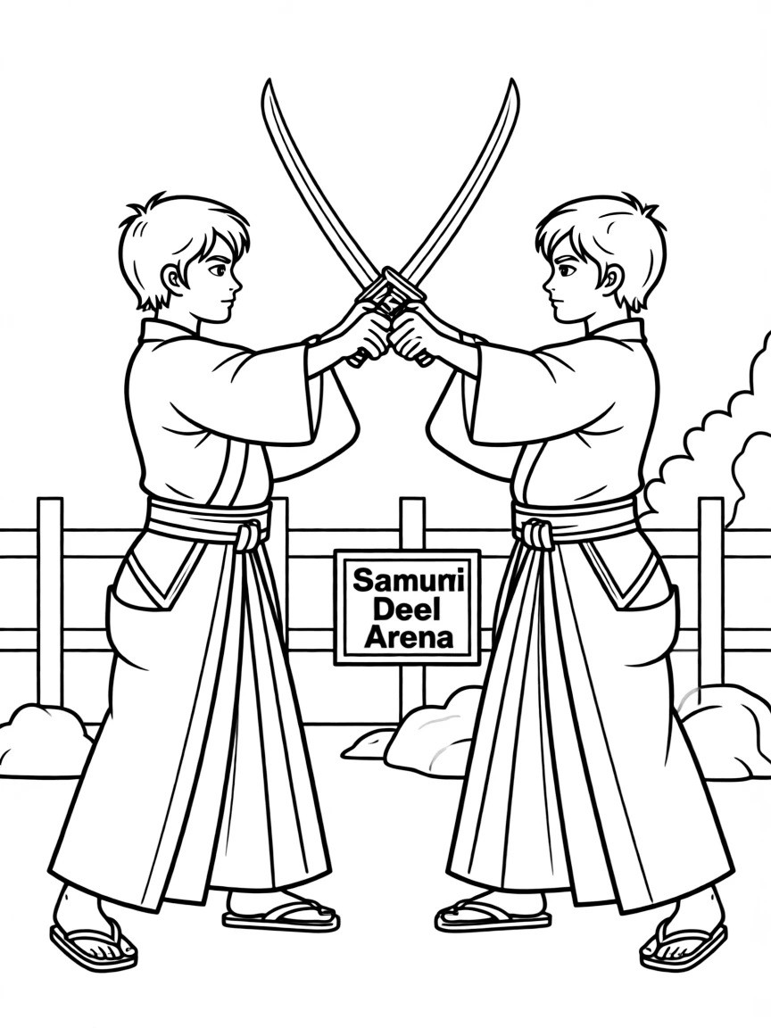 A samurai dueling