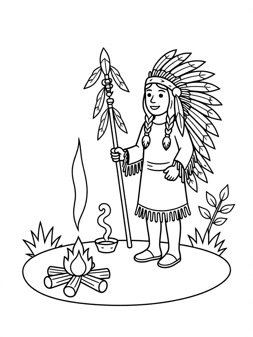 A Native American shaman performing ritual