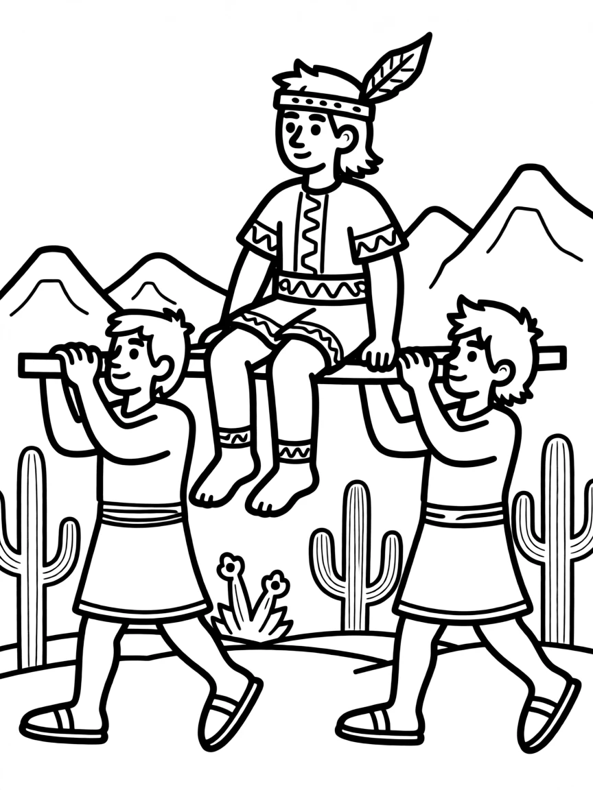 An Inca ruler being carried