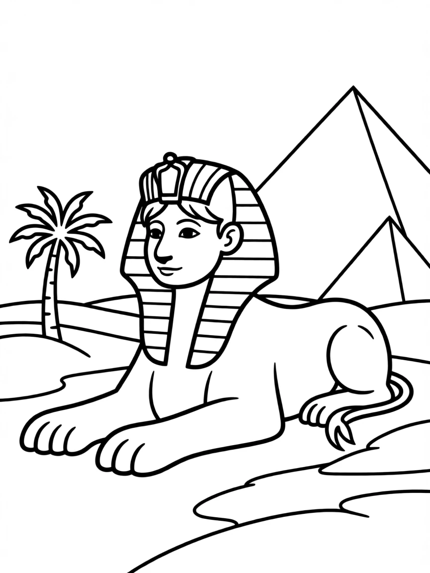 An Egyptian sphinx in desert