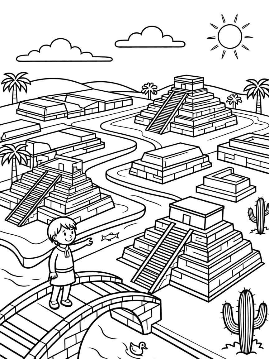 An Aztec capital city Tenochtitlan
