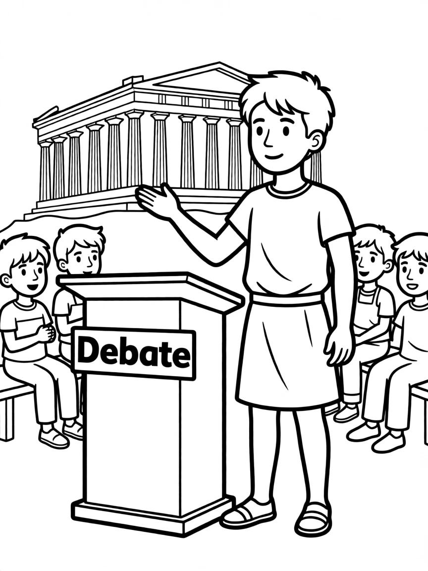A Greek citizen debating