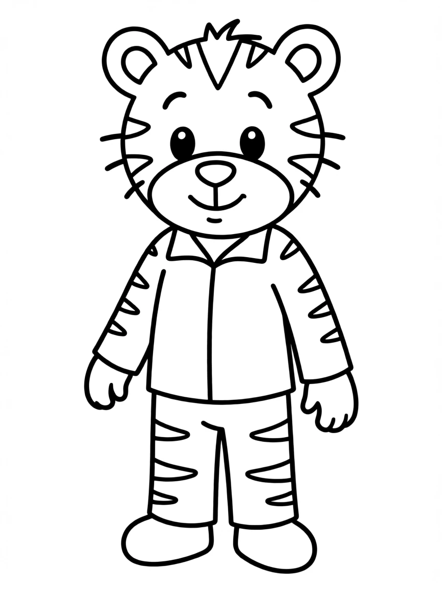 Daniel Tiger in his pajamas.