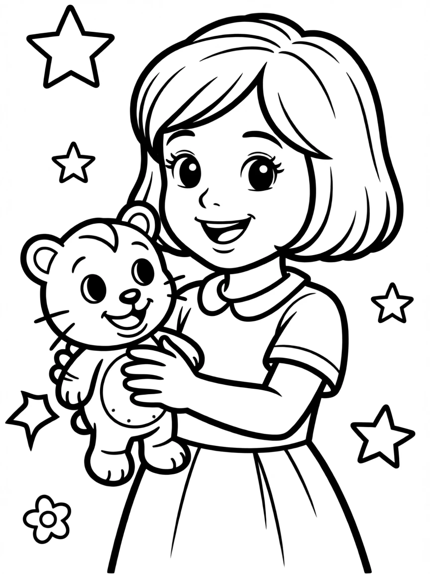 (Daniel Tiger TV show) Miss Elaina with her puppet.
