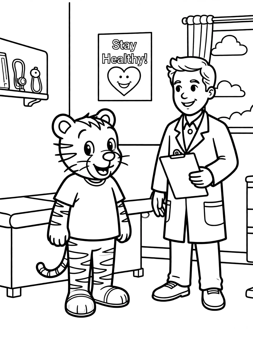 Daniel Tiger going to the doctor.