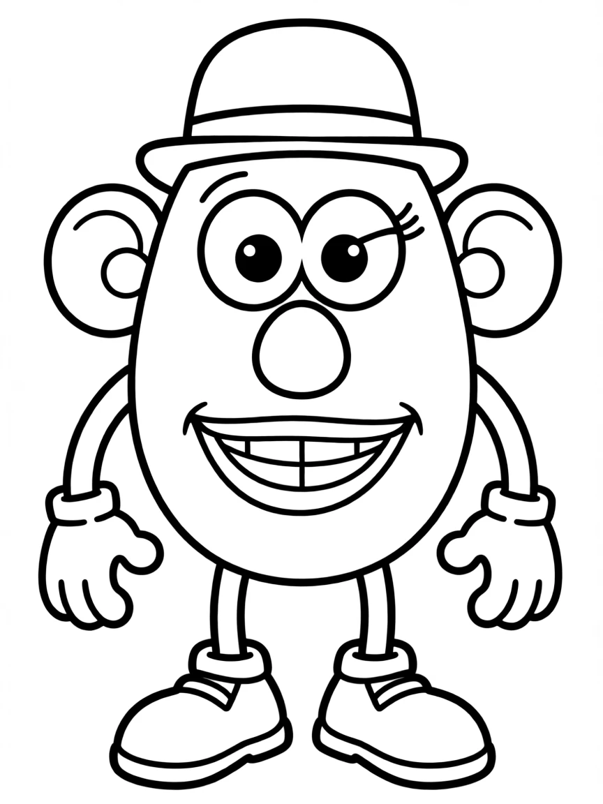 (Toy Story characters) Mr. Potato Head with silly eyes and ears.