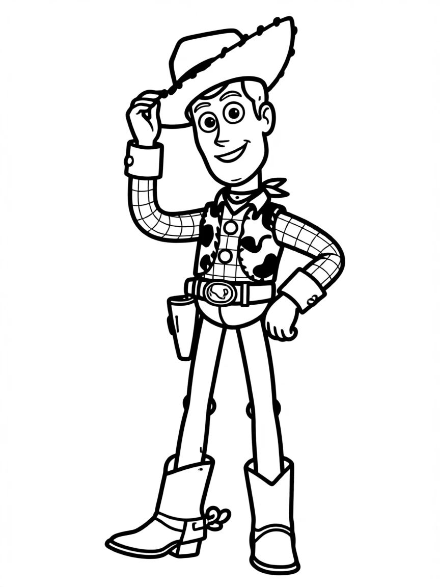 (Toy Story characters) Woody tipping his hat.