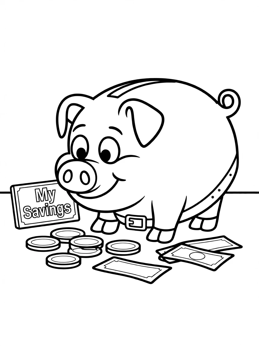 (Toy Story characters) Hamm counting his money.