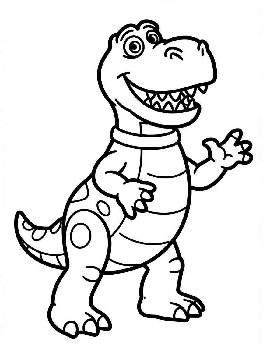(Toy Story characters) Rex trying to give a friendly roar.